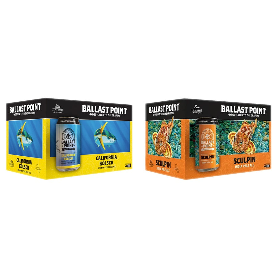 Ballast Point California Kolsch 24 Pack and Ballast Point Sculpin 24 Pack