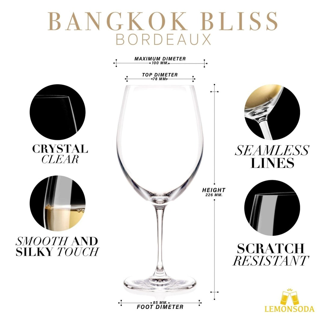 Bangkok Bliss Bordeaux Wine Glasses - (745 mL / 26 fl. oz.) - BottleBuzz