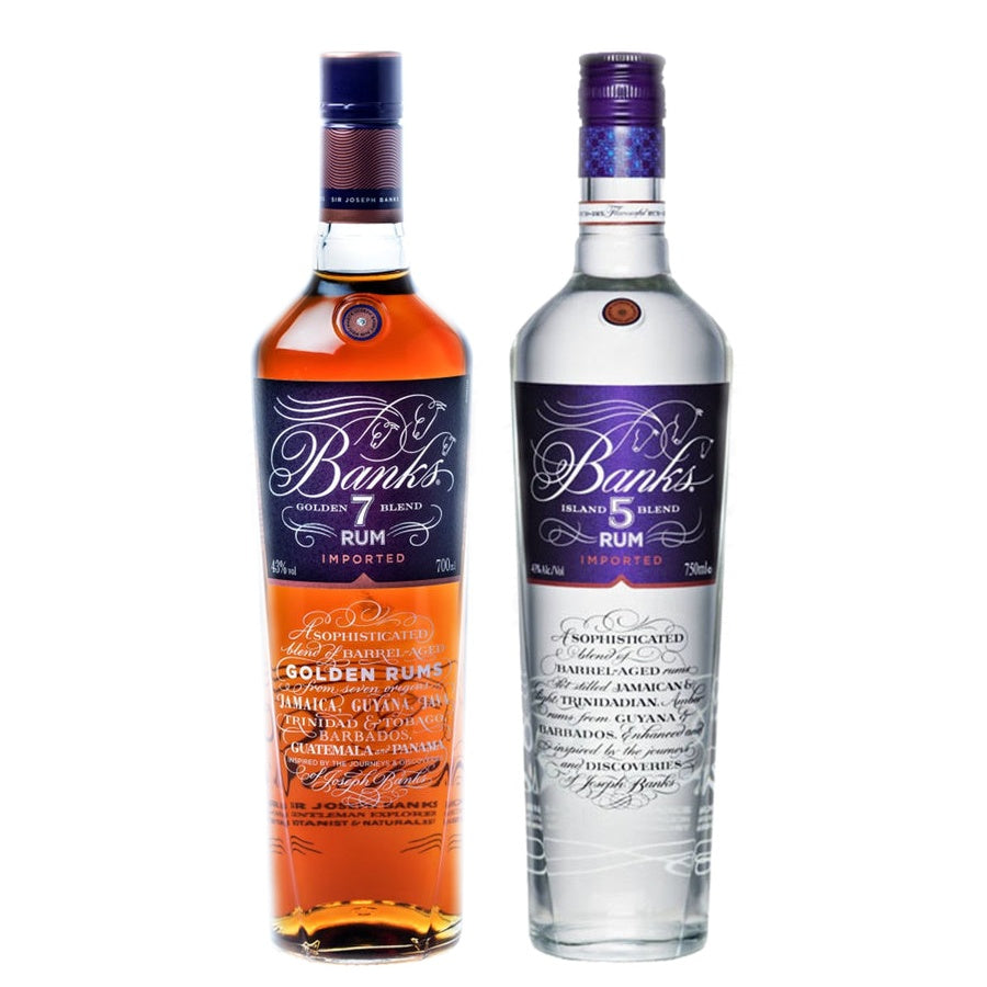 Banks Gold Rum Golden Age 7 and Banks Light Rum 5 Island Blend