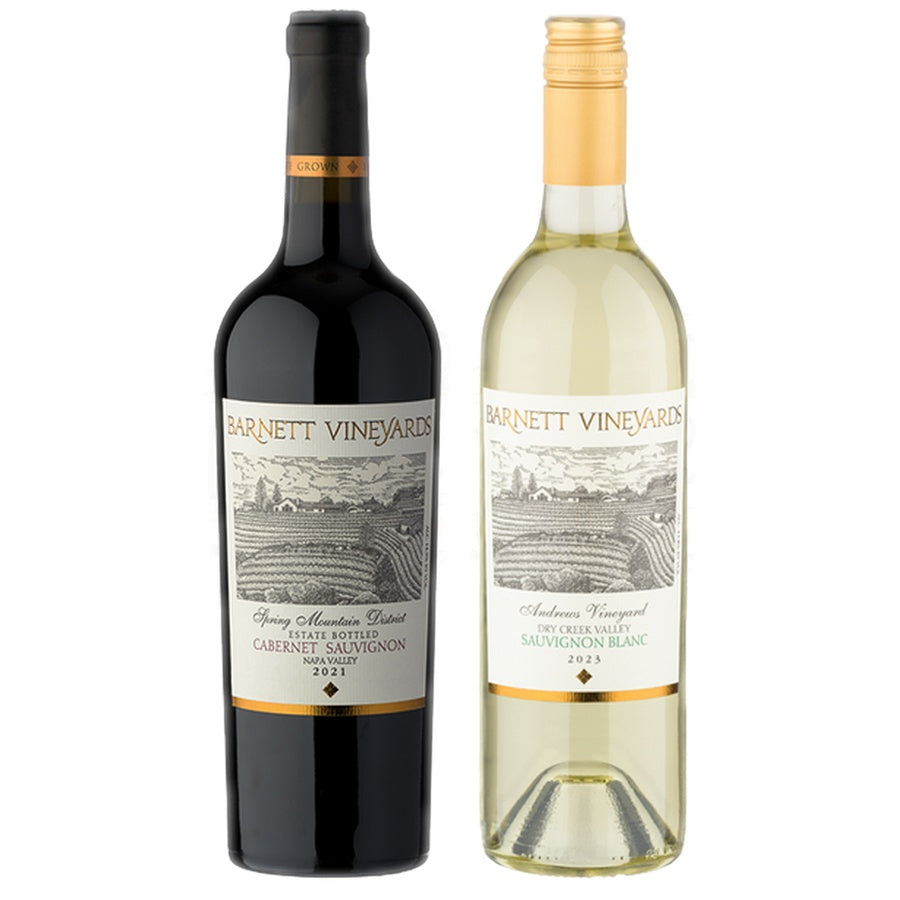 Barnett Cabernet Sauvignon Spring Mountain and Barnett Sauvignon Blanc Andrews Vineyard