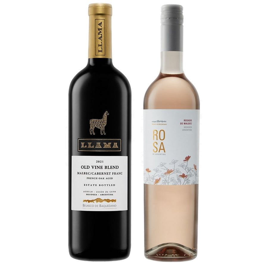 Belasco Llama Red Old Vine and Belasco Rosa Argentine
