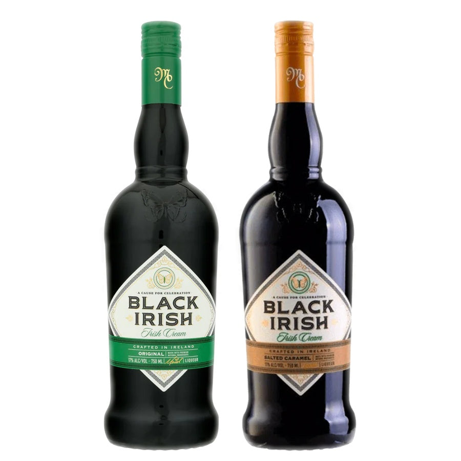 Black Irish Cream Liqueur Irish Cream and Black Irish Salted Caramel Irish Cream