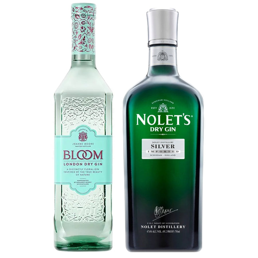 Bloom Gin London Dry and Nolet's Dry Gin Silver