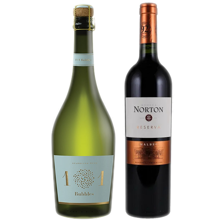 Bodega Norton Norton 101 Bubbles Sparkling Champagne and Bodega Norton Reserve Malbec