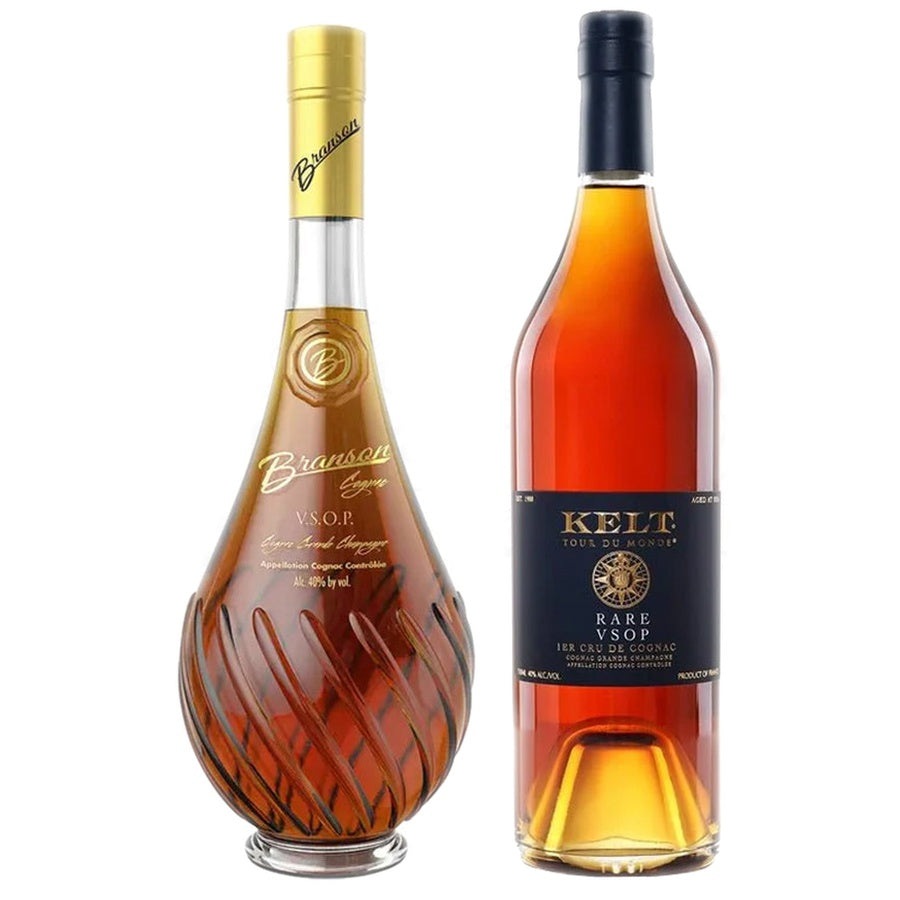 Branson Grande Champagne Cognac VSOP and Kelt Tour Monde Cognac VSOP Rare