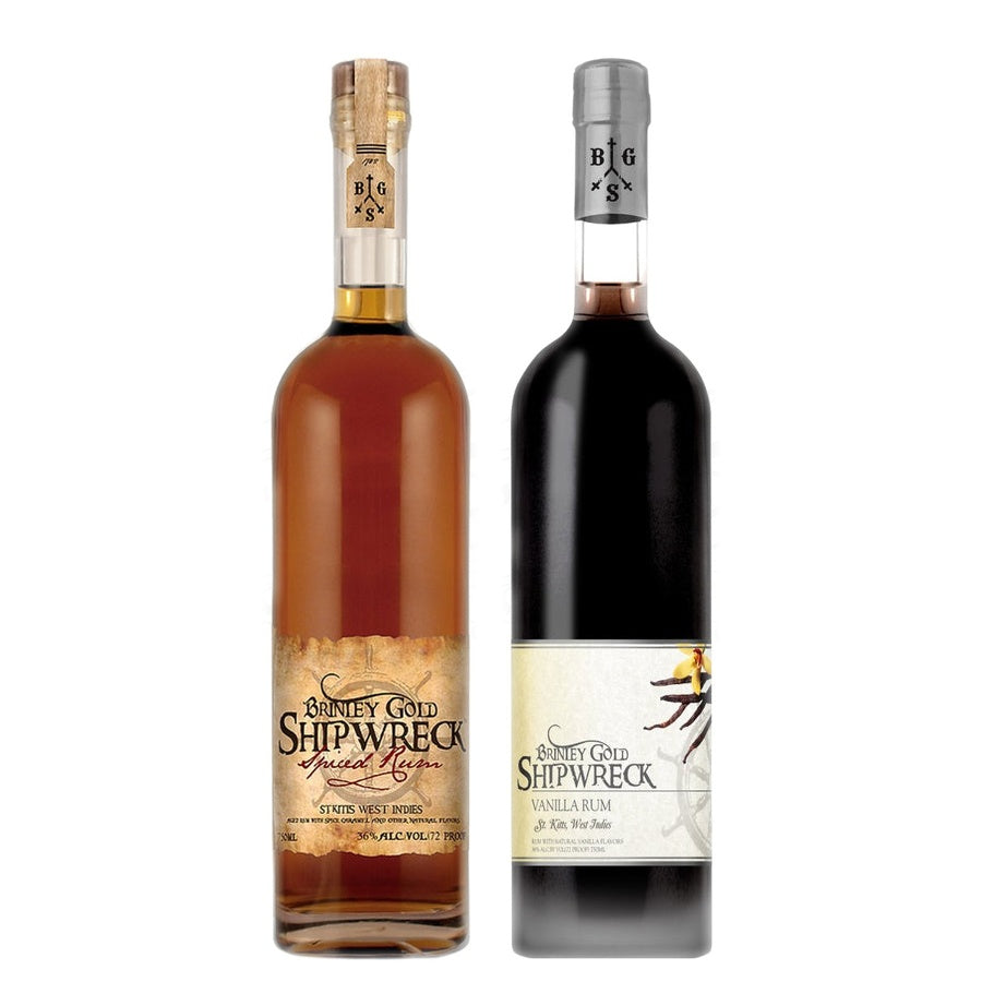 Brinley Gold Shipwreck Spiced Rum and Brinley Gold Shipwreck Vanilla Rum