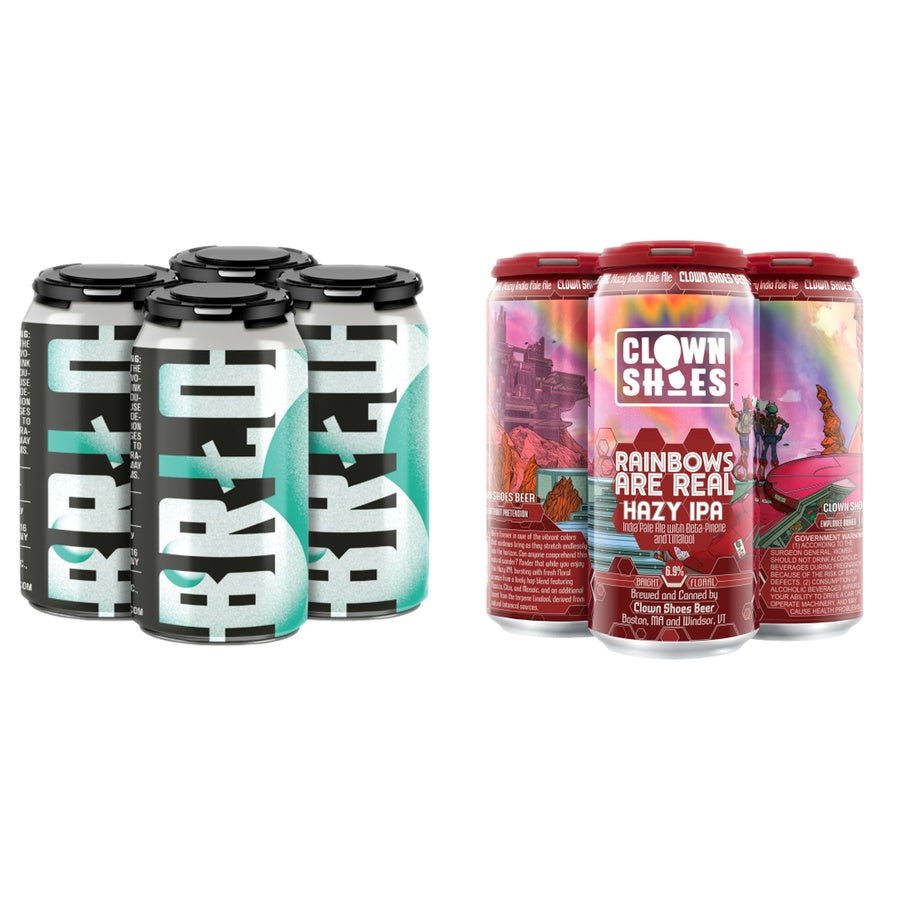 Brlo Pale Ale Can 24 Pack and Clown Shoes Rainbows Are Real 24 Pack