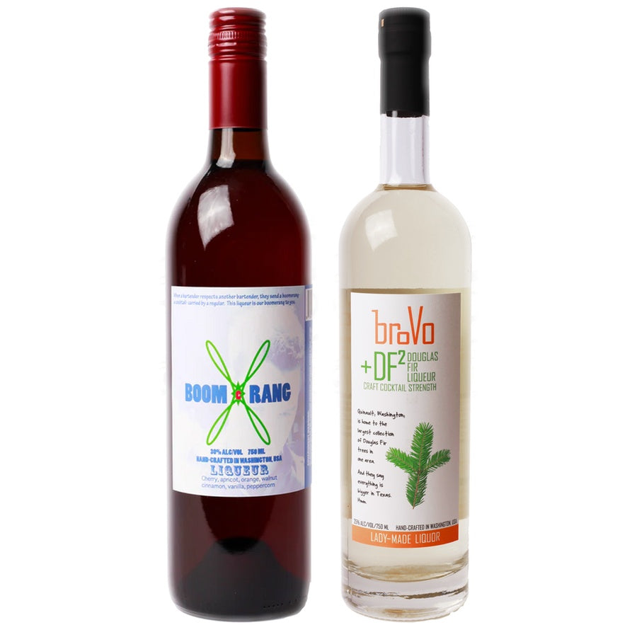 Brovo Liqueur Boomerang and Brovo Liqueur Douglas Fir