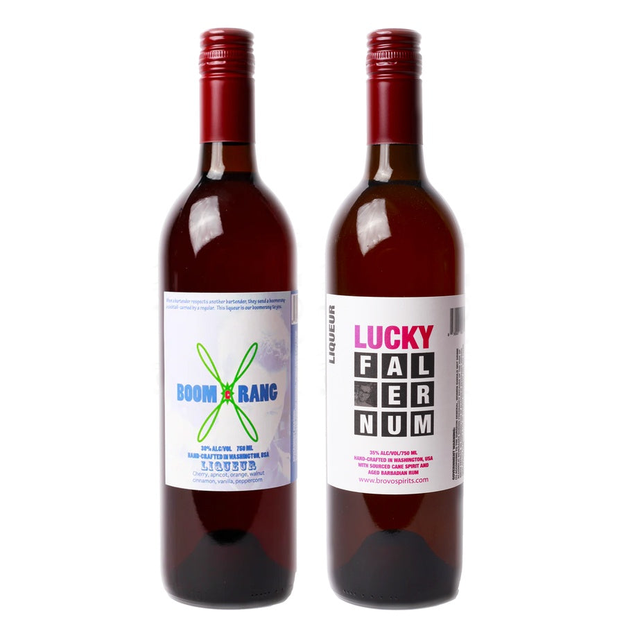 Brovo Liqueur Boomerang and Brovo Liqueur Lucky Falernum