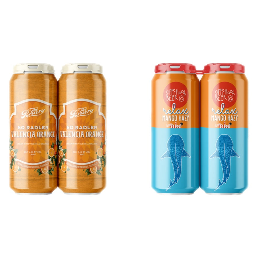 Bruery So Radler Valencia Orange 24 Pack and Offshoot Relax Mango Hazy IPA 24 Pack