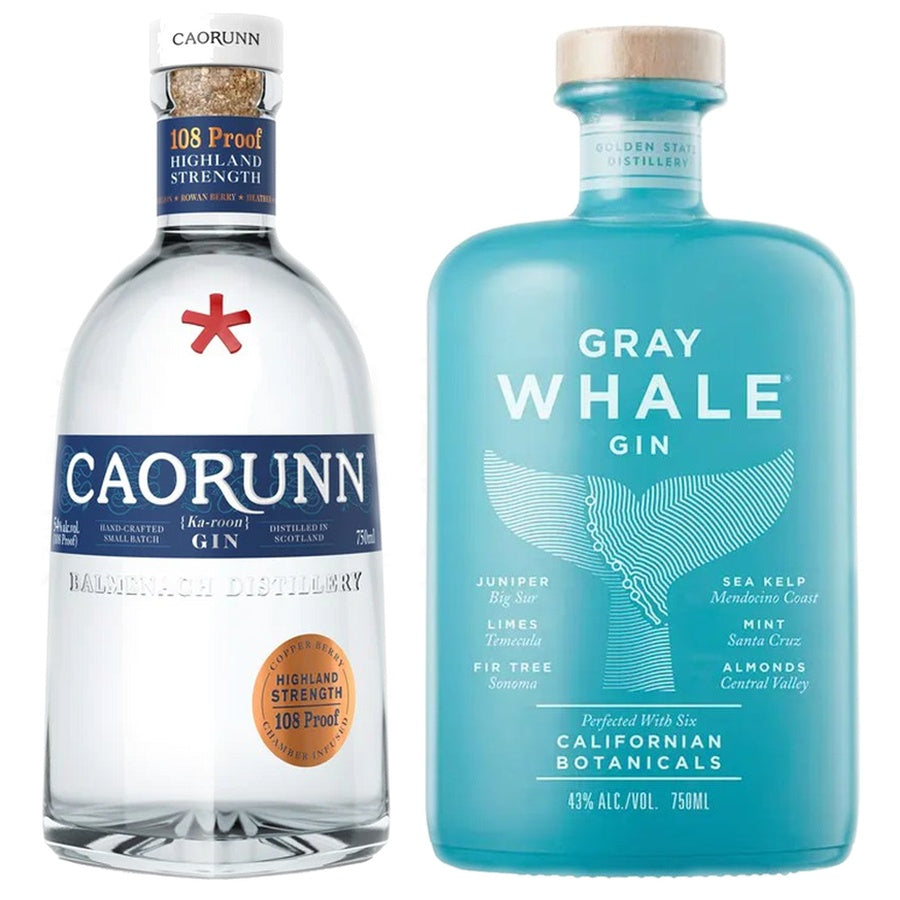 Caorunn Dry Gin Highland Strength 108 and Gray Whale Gin