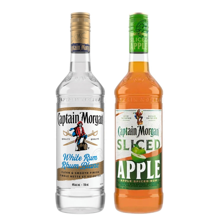 Captain Morgan Light Rum Signature White Caribbean Rum and Captain Morgan Sliced Apple Spiced Rum