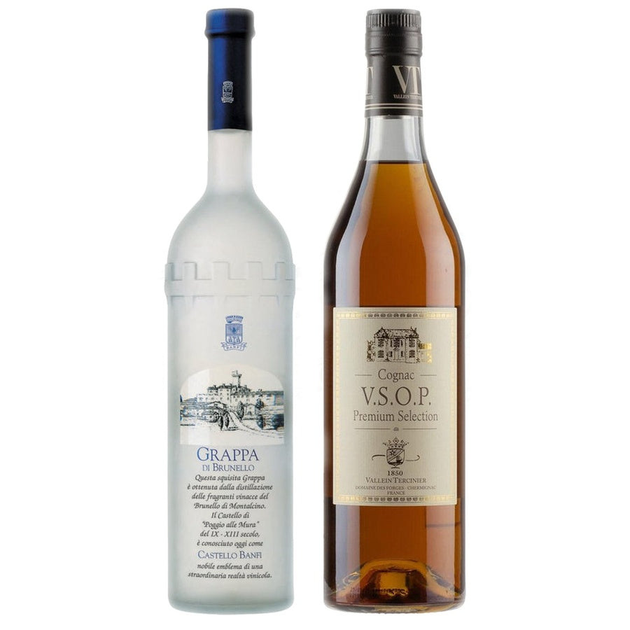 Castello Banfi Grappa di Brunello and Cognac Vallein-Tercinier VSOP Premium Selection