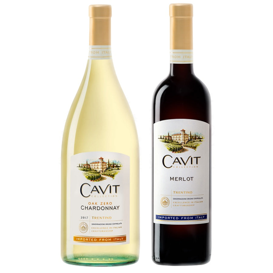 Cavit Chardonnay and Cavit Merlot