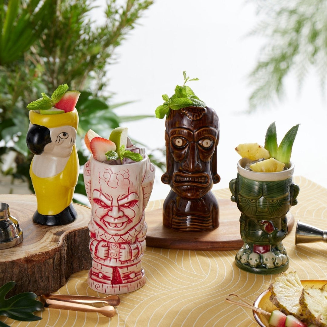 Ceramic Hawaiian Luau Tiki Mugs (Set of 4 - 14 - 22oz) - BottleBuzz