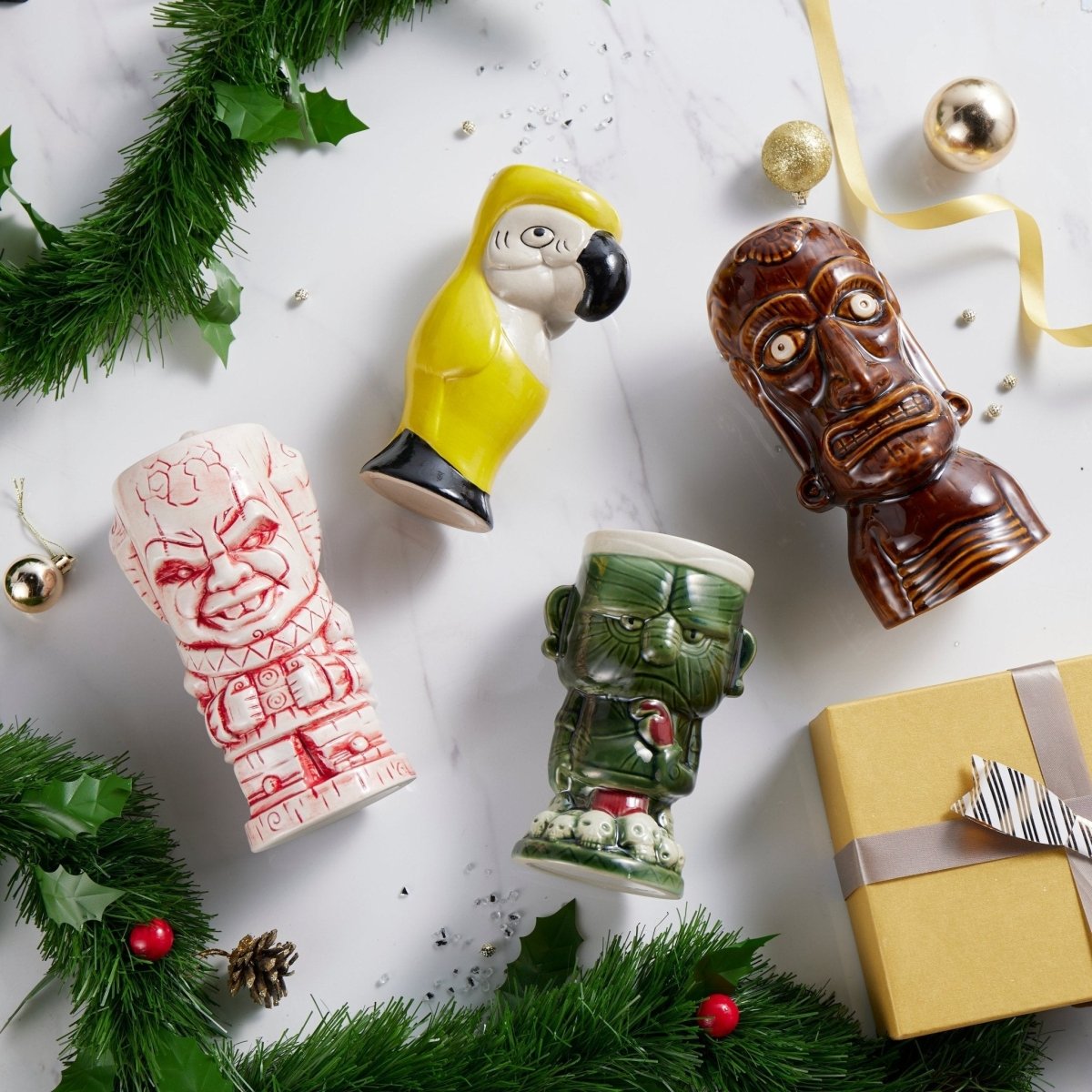 Ceramic Hawaiian Luau Tiki Mugs - Thumbnail 2