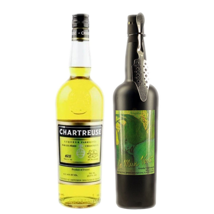 Chartreuse Yellow Liqueur and La Muse Verte Absinthe Traditionnelle