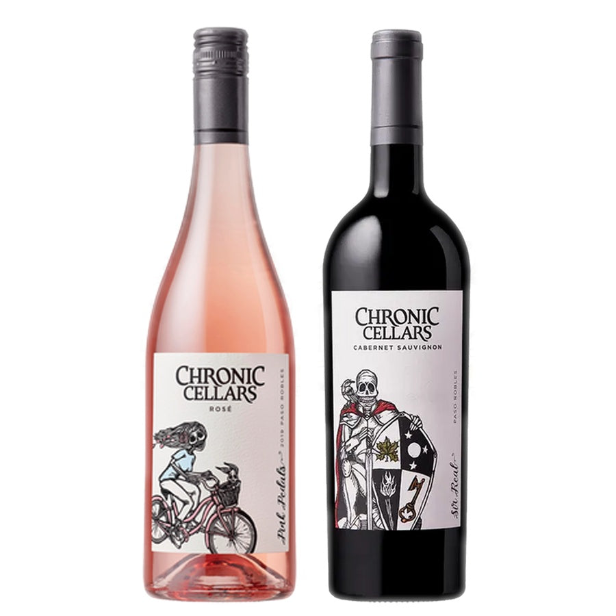 Chronic Cell Pink Pedals Rose and Chronic Cellars Sir Real Cabernet Sauvignon