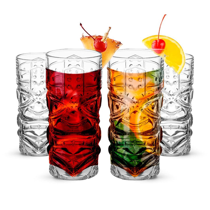 Clear Tiki Glasses, Set of 4 or 6 - 450 ML - BottleBuzz