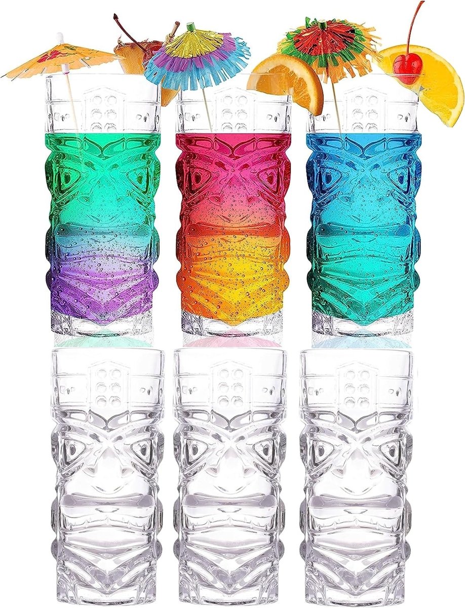 Clear Tiki Glasses, Set of 4 or 6 - 450 ML - BottleBuzz