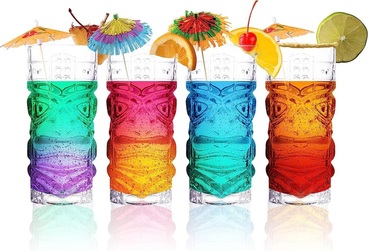 Clear Tiki Glasses, Set of 4 or 6 - 450 ML - BottleBuzz