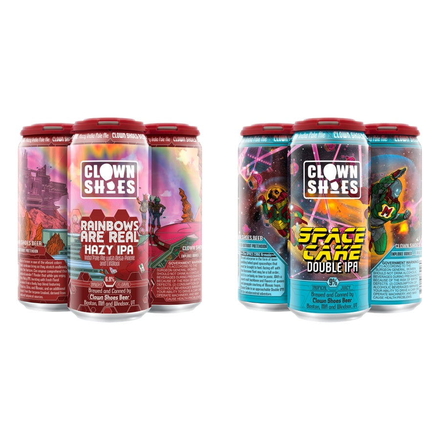Clown Shoes Rainbows Are Real 24 Pack and Clown Shoes Space Cake Double IPA 24 Pack