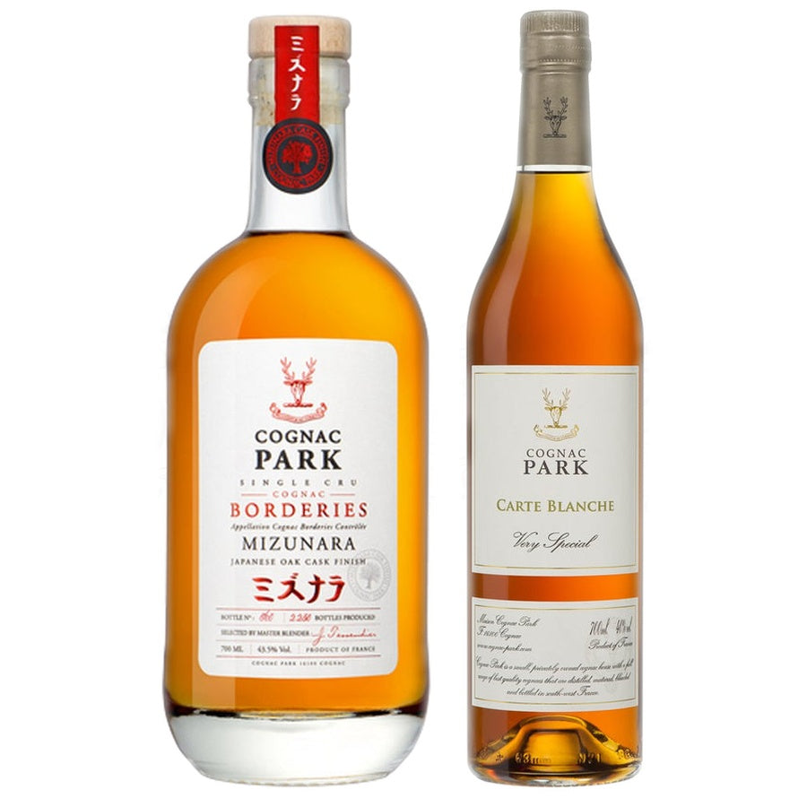 Cognac Park 12 Years Old Borderies Mizunara Japanese Oak Cask Finish Single Cru and Cognac Park Carte Blanche VS