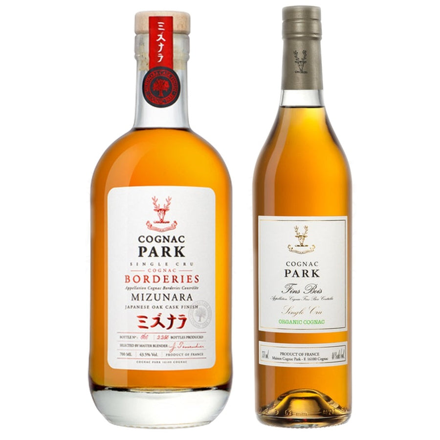 Cognac Park 12 Years Old Borderies Mizunara Japanese Oak Cask Finish Single Cru and Cognac Park Fins Bois Single Cru Org