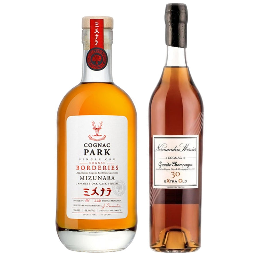 Cognac Park 12 Years Old Borderies Mizunara Japanese Oak Cask Finish Single Cru and Normandin Mercier Grande Champagne C
