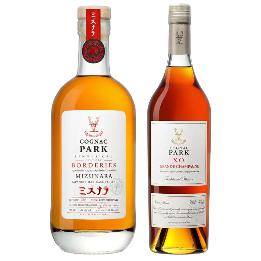 Cognac Park Mizunara Japanese Oak Cask Finish Single Cru Borderies and Cognac Park Traditional Reserve XO