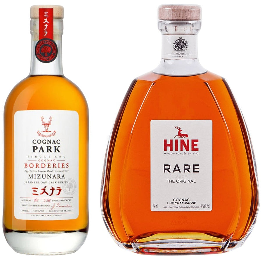 Cognac Park Mizunara Japanese Oak Cask Finish Single Cru Borderies and Hine Rare VSOP Cognac