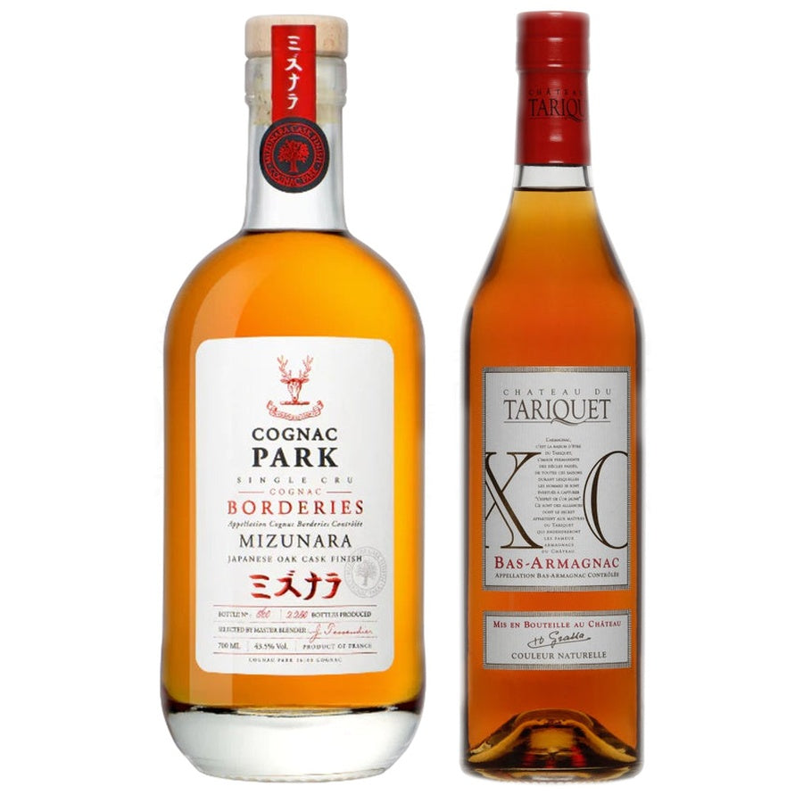 Cognac Park Mizunara Japanese Oak Cask Finish Single Cru Borderies and Tariquet Bas-Armagnac XO