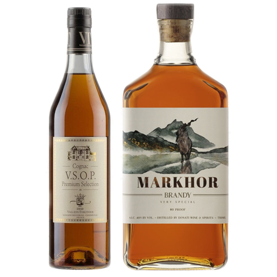 Cognac Vallein-Tercinier VSOP Premium Selection and Markhor Brandy VS