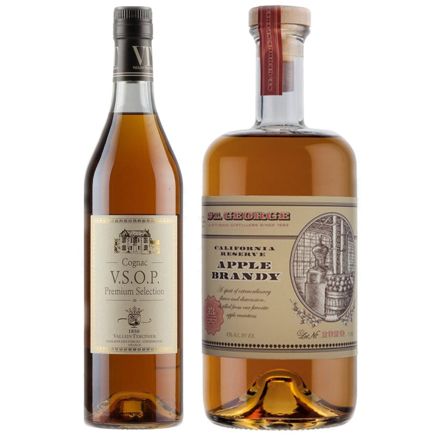 Cognac Vallein-Tercinier VSOP Premium Selection and St. George Spirits California Reserve Apple Brandy