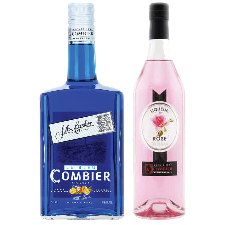 Combier Liqueur Le Bleu and Combier Liqueur Rose