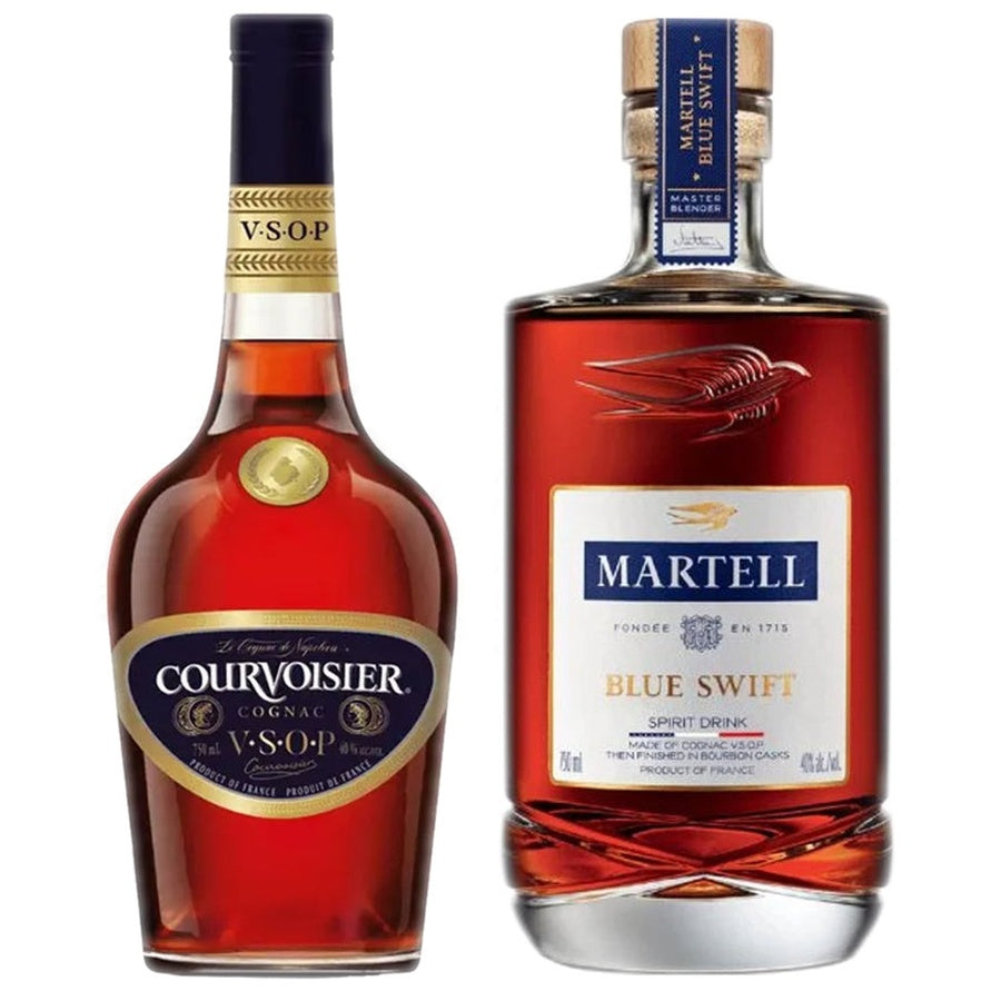 Courvoisier V.S.O.P. and Martell Blue Swift