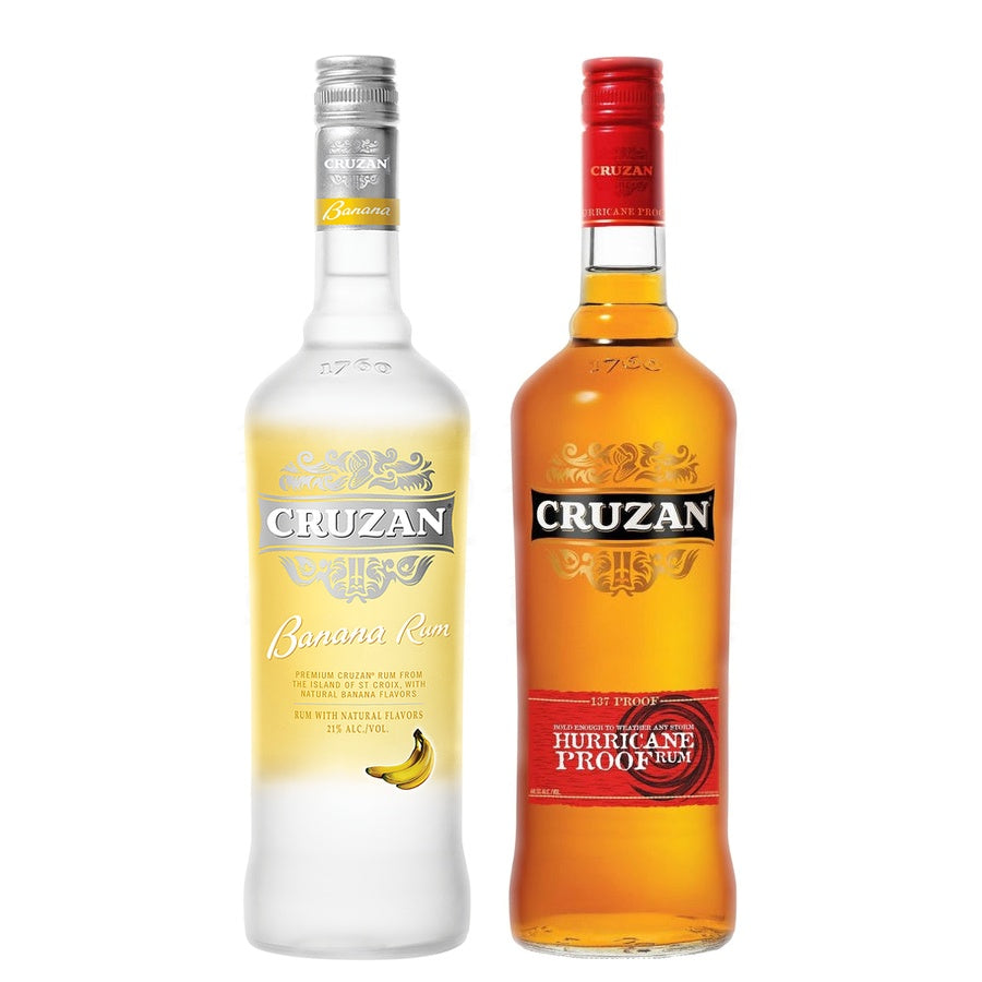Cruzan Banana Flavored Rum and Cruzan Hurricane Proof Rum