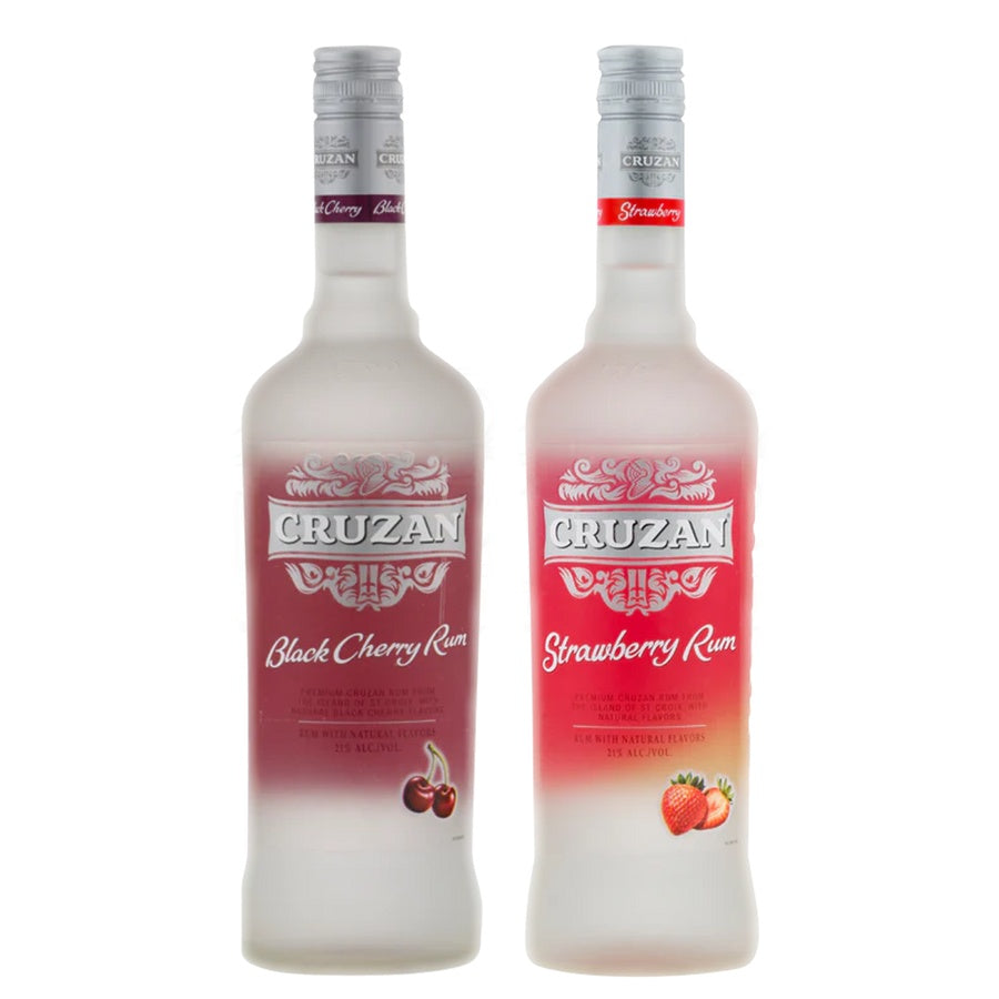Cruzan Black Cherry Flavored Rum and Cruzan Strawberry Flavored Rum