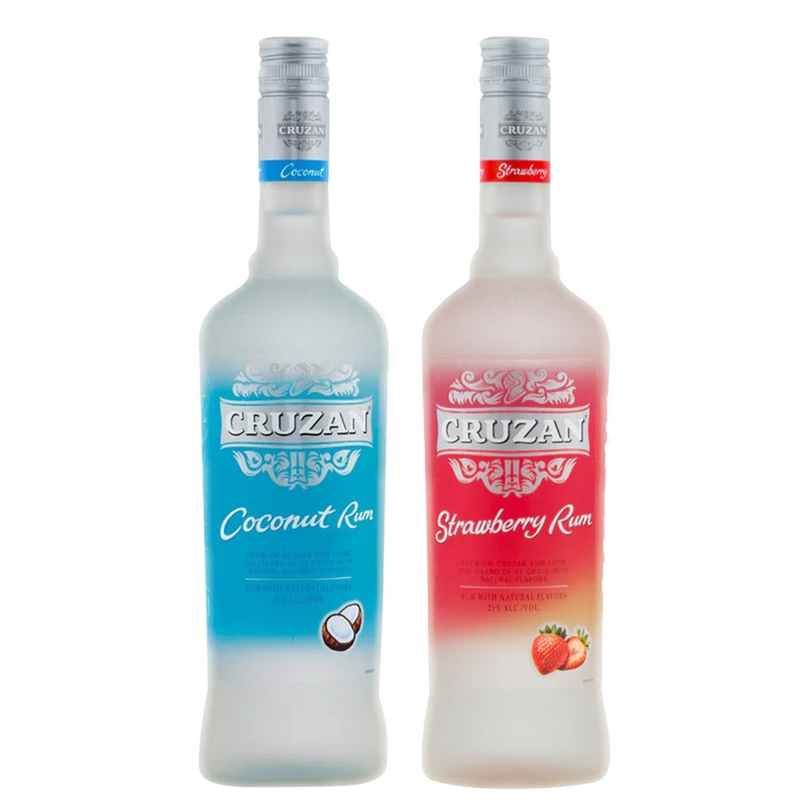 Cruzan Coconut Flavored Rum and Cruzan Strawberry Flavored Rum