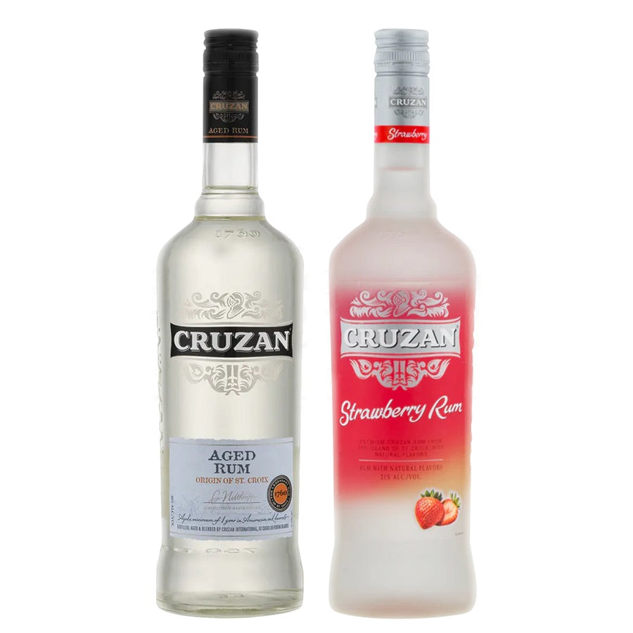 Cruzan Light Rum Aged and Cruzan Strawberry Flavored Rum