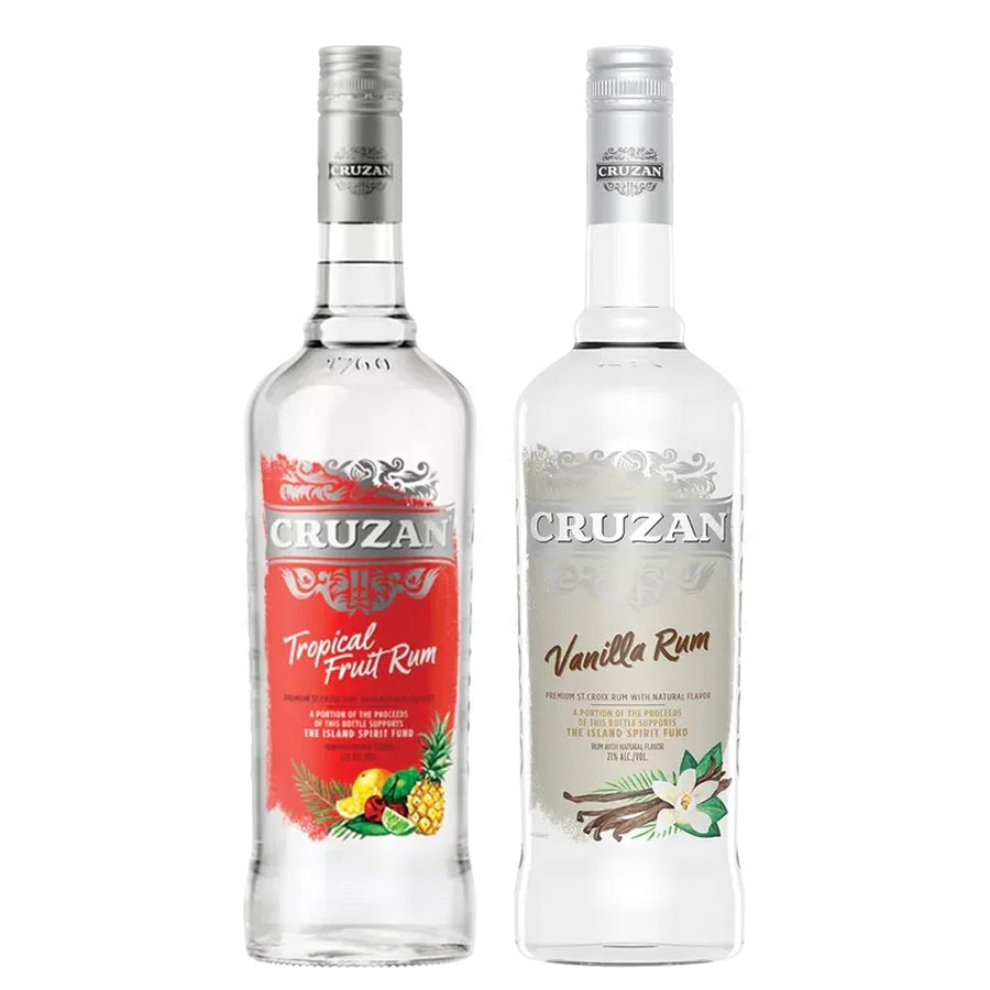Cruzan Tropical Fruit Flavored Rum and Cruzan Vanilla Flavored Rum
