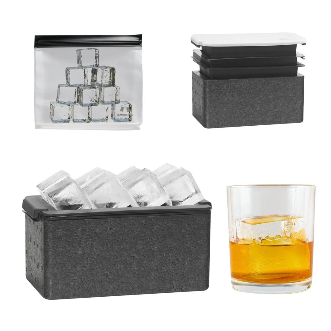 Crystal Clear Ice Cube Maker Tray - Eight 2" Squares Ice Cube Mold - BottleBuzz