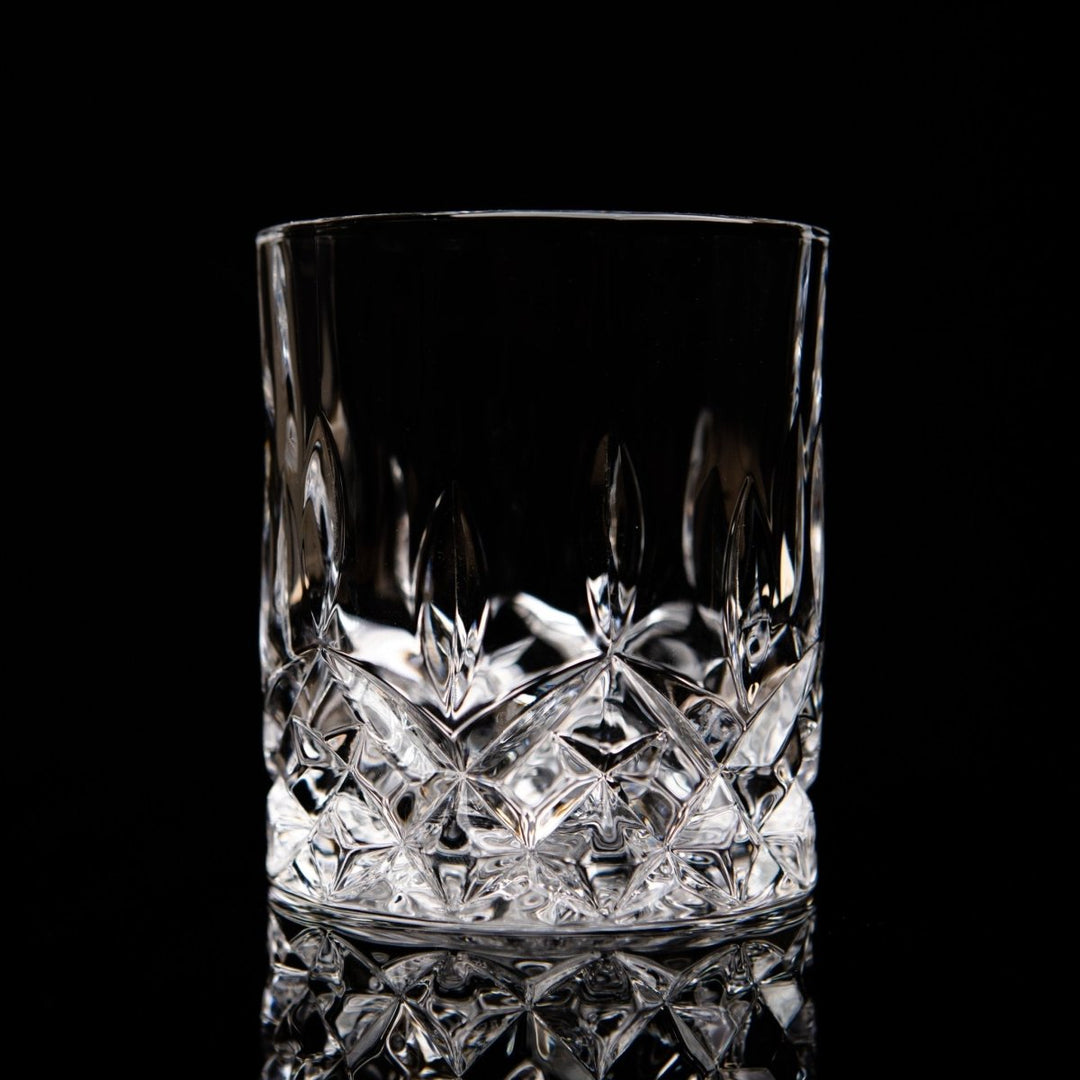 Crystal Cut Old Fashioned Whiskey Glasses (10oz) - BottleBuzz