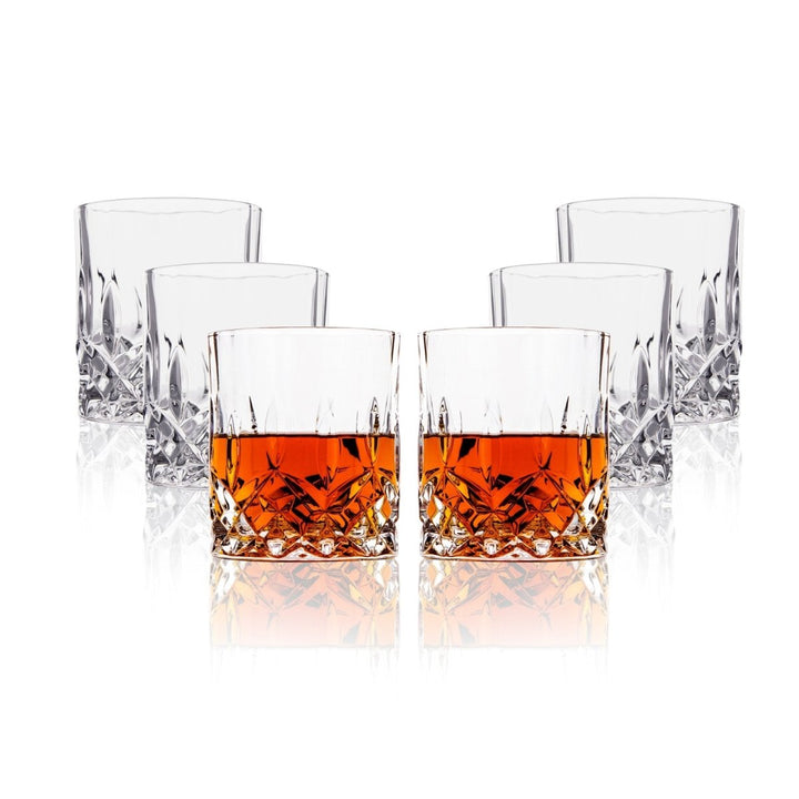 Crystal Cut Old Fashioned Whiskey Glasses (10oz) - BottleBuzz