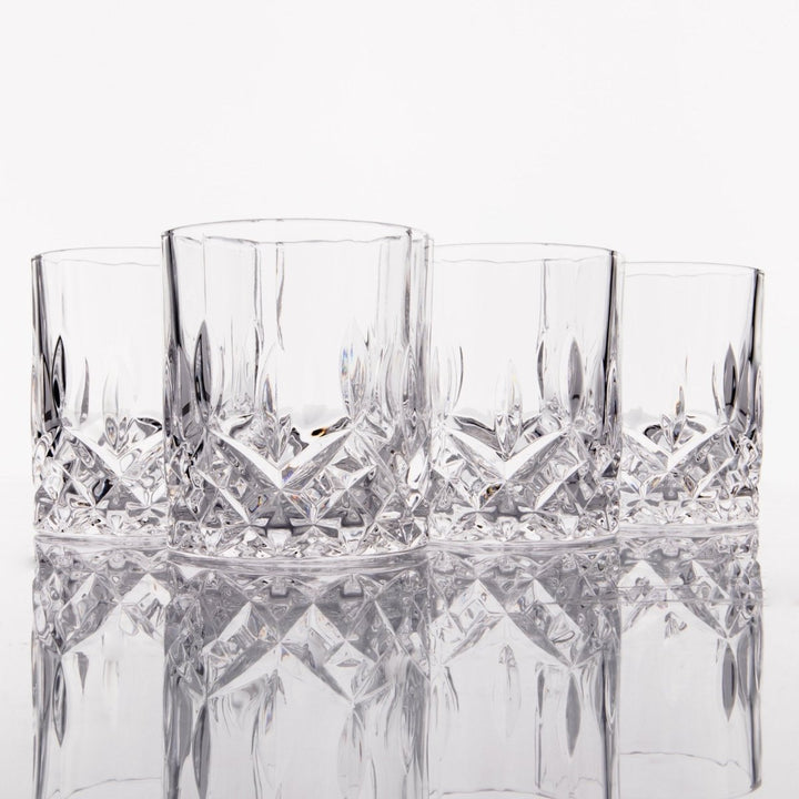 Crystal Cut Old Fashioned Whiskey Glasses (10oz) - BottleBuzz