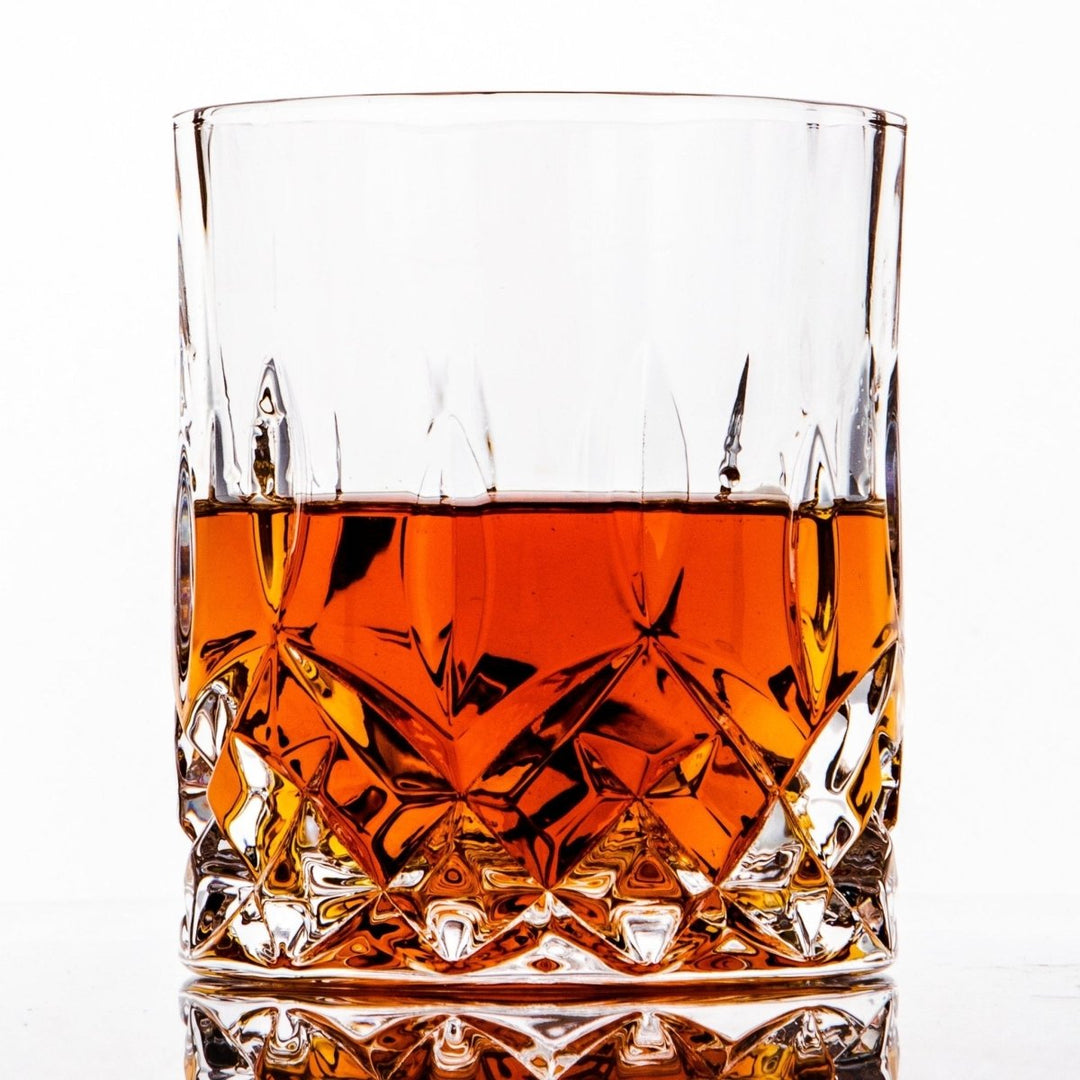 Crystal Cut Old Fashioned Whiskey Glasses (10oz) - BottleBuzz