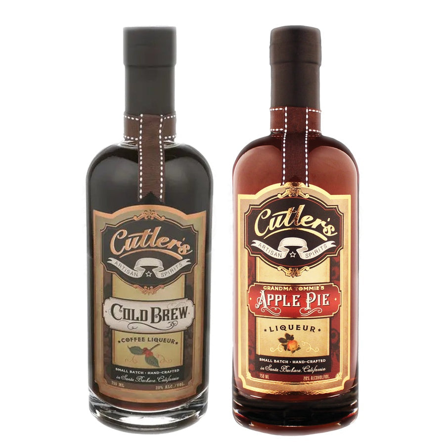 Cutler's Artisan Spirits Cold Brew Coffee Liqueur and Cutler's Artisan Spirits Grandma Tommie's Apple Pie Liqueur