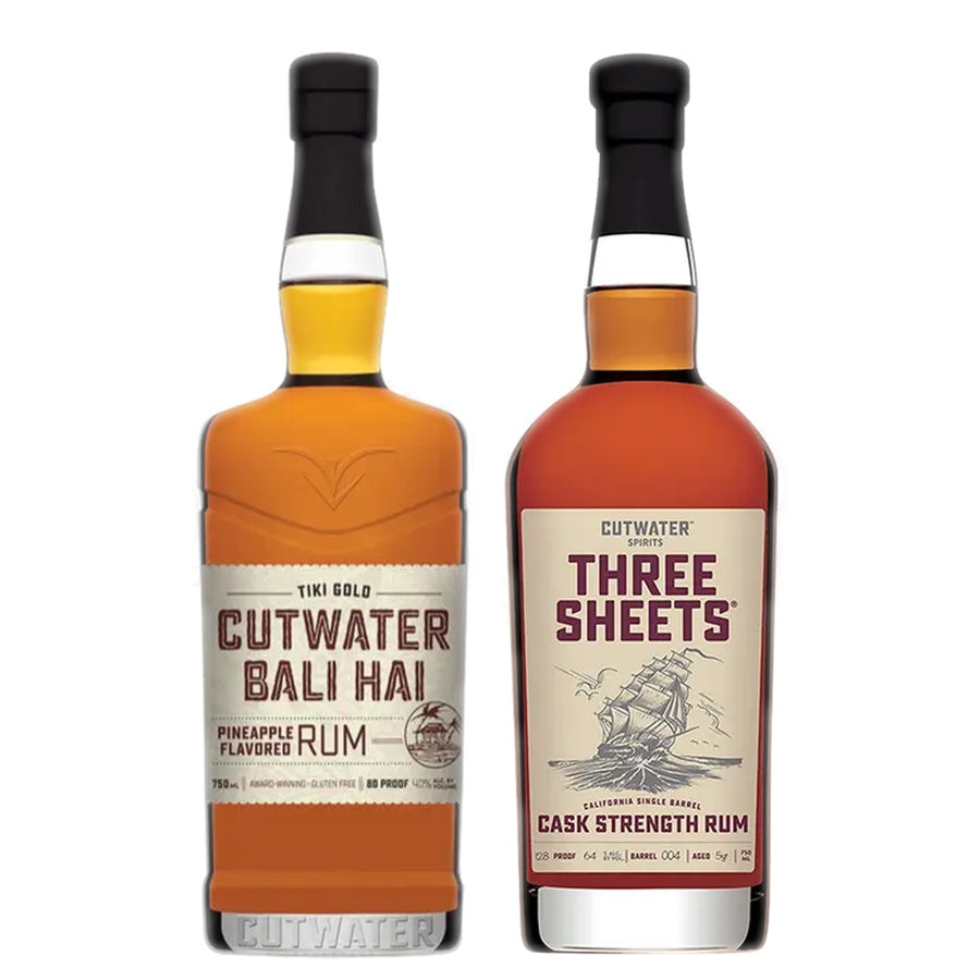Cutwater Bali Hai Tiki Gold Rum and Cutwater Three Sheets Cask Strength Rum
