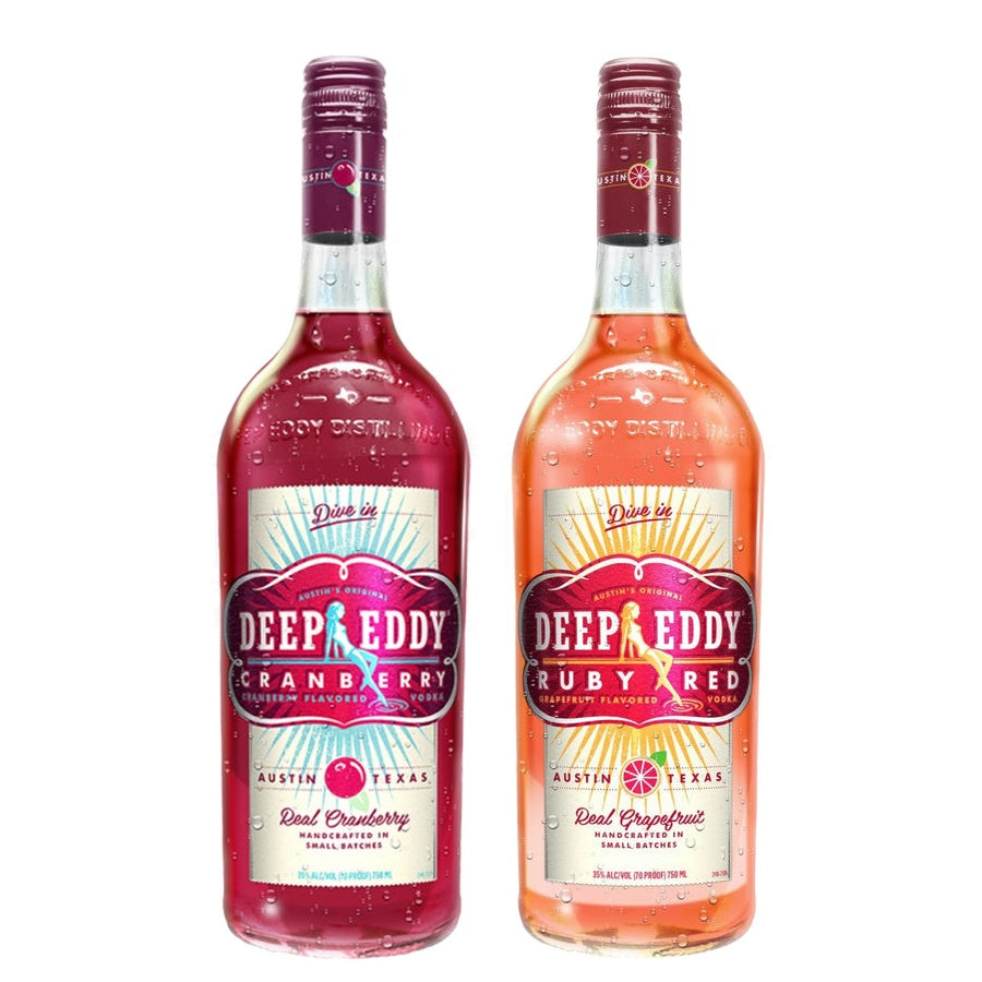 Deep Eddy Cranberry Flavored Vodka and Deep Eddy Ruby Red Grapefruit Flavored Vodka