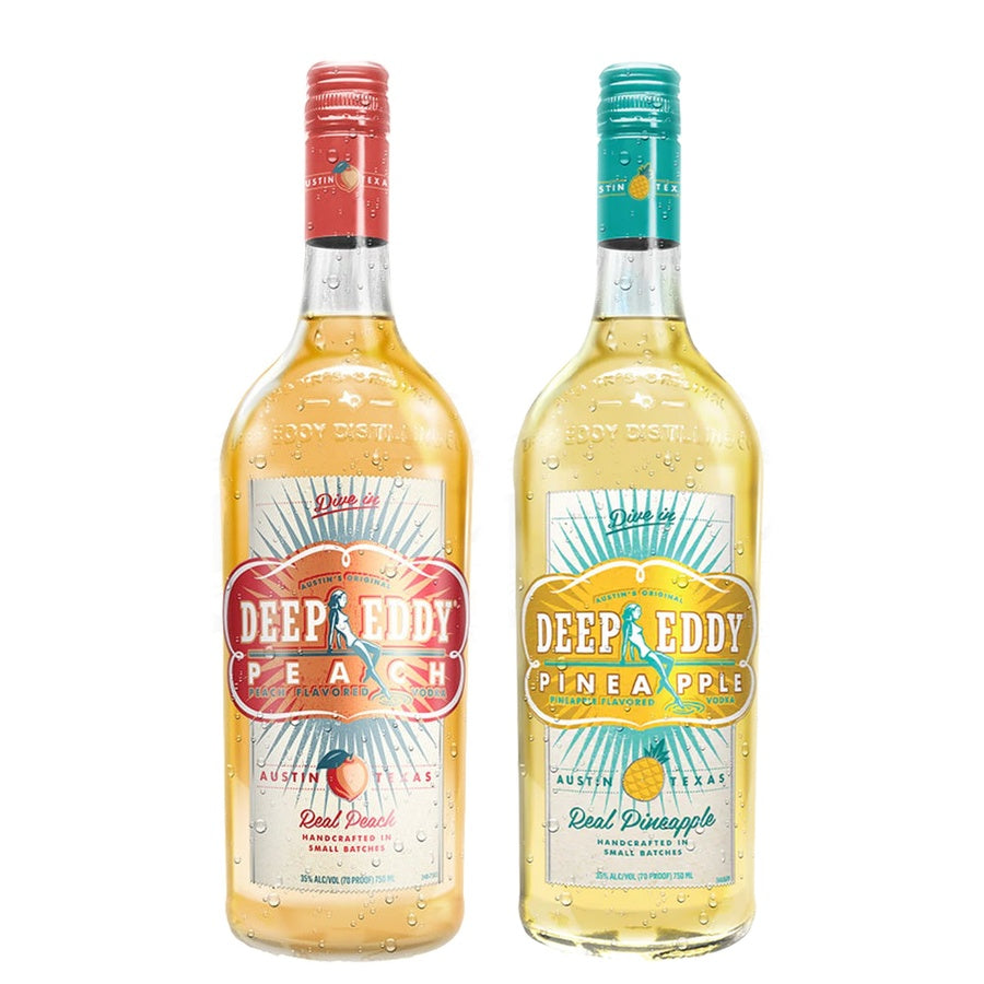 Deep Eddy Peach Flavored Vodka and Deep Eddy Pineapple Flavored Vodka